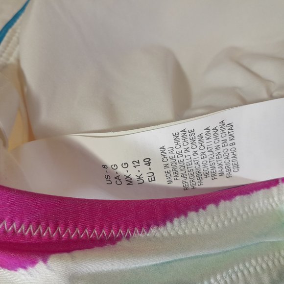 Sunshine79 Retro Rainbow Banded Halter Triangle Top Size 8 - Picture 8 of 9